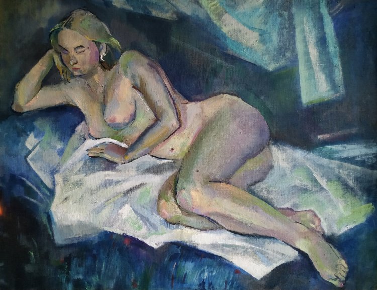 Nude Girl in Blue