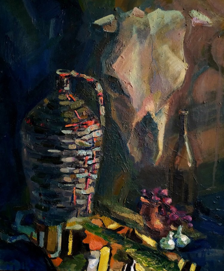 Still life with cow skull