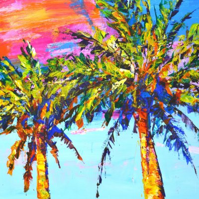 Palm trees. Ocean