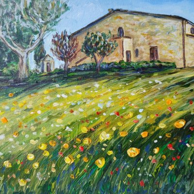 The Poggio. The yellow flowers