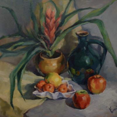 still life with a flower