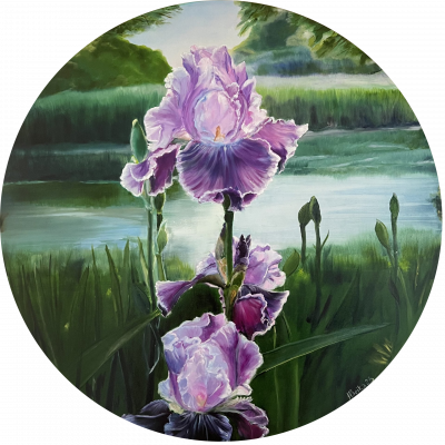 Irises by the water