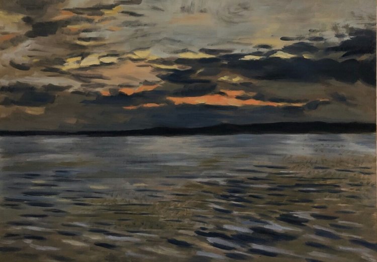River view. Copy of I. Levitan