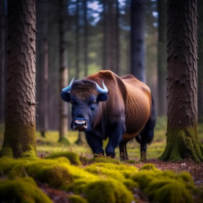 Bison in the forest