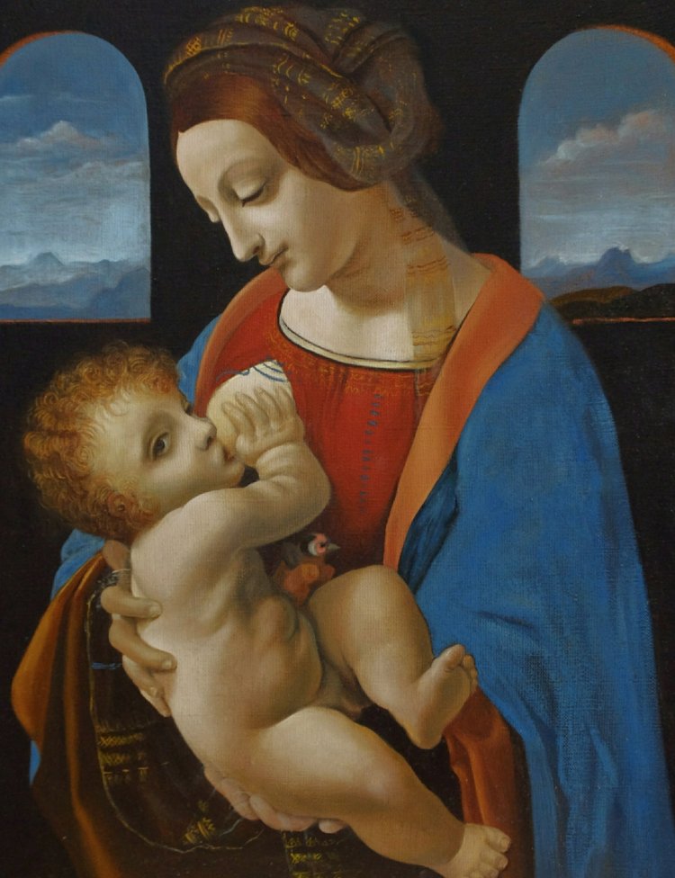 A copy of Leonardo da Vinci's painting “Madonna Litta”