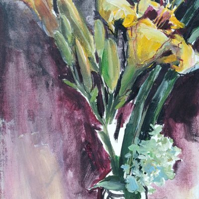 Daylily and Hydrangea