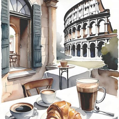 Morning coffee in Rome