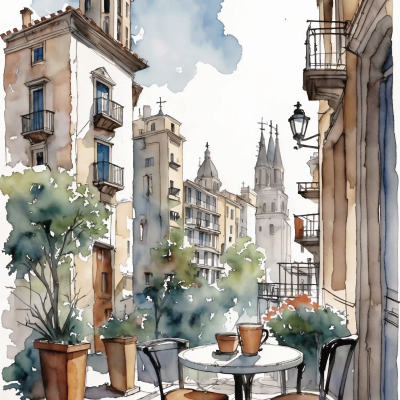 A quiet cafe in Barcelona
