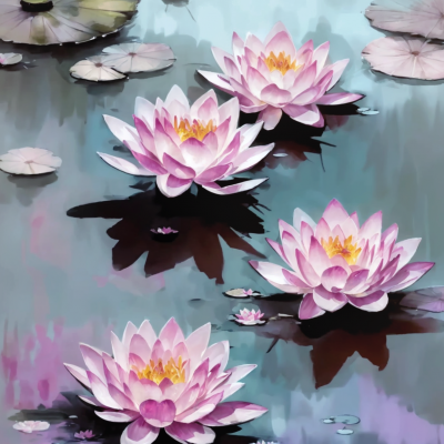 Pink water lilies