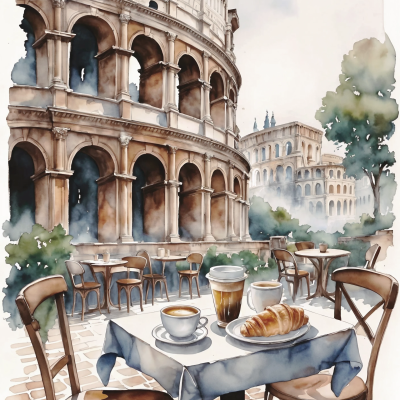 Утро с кофе в Риме