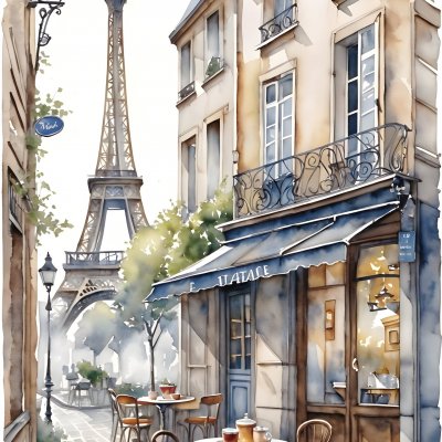 Тихий уголок в Париже с кофе