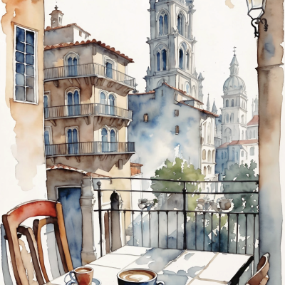 Barcelona. Morning with coffee