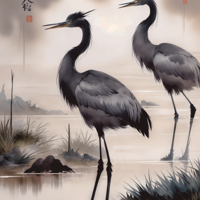 Black cranes