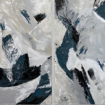 Diptych with acrylics