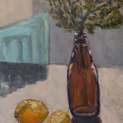 Still life with cypress