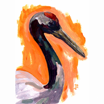 Red-headed crane