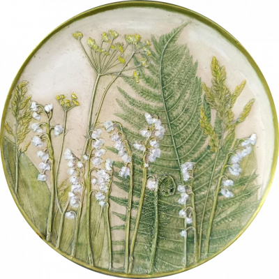 “Lilies of the Valley” plate with bas-relief