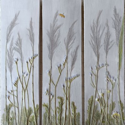 “Meadow with a reed” triptych, bas-relief