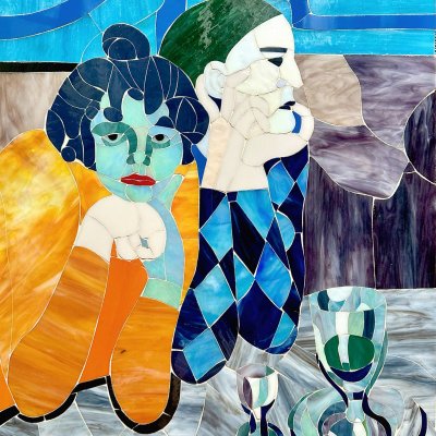 Мозаика: Harlequin and his companion, Inspired by Picasso