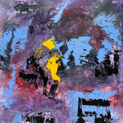 Small square abstract oil painting 2021
