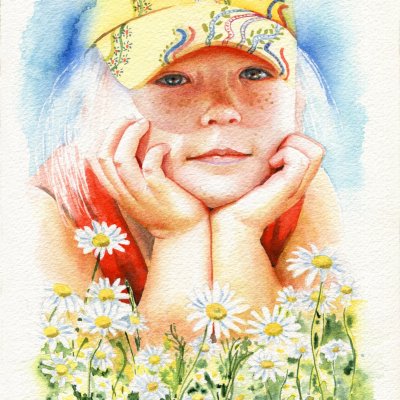 Girl in daisies