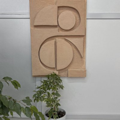 Three-dimensional panel bas-relief texture minimalism handmade