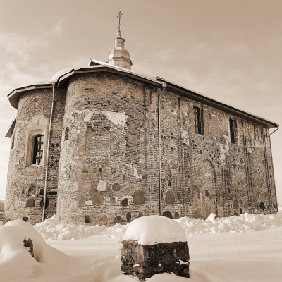Winter Over Kalozha Church. St.Boris & Gleb Church (XII Century)