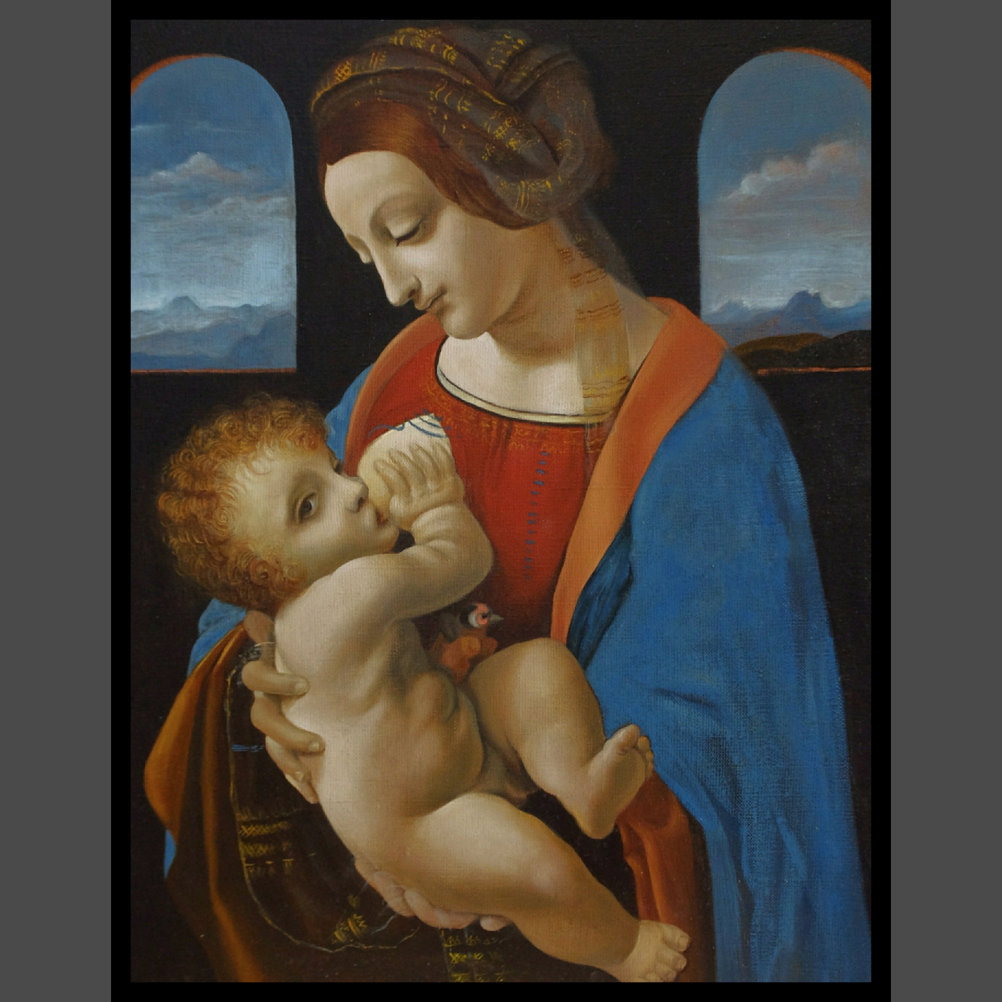 Изображение мадонны с младенцем. Мадонна Литта. Картина да Винчи Мадонна Литта. Мадонна с младенцем Леонардо да Винчи. Леонардо да Винчи «Мадонна с младенцем» («Мадонна Литта») (1490).