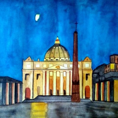 The moon over St Peter's Square