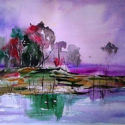 Lilac landscape