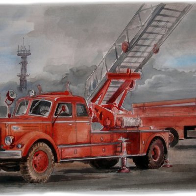 MAZ 200-fire road ladder