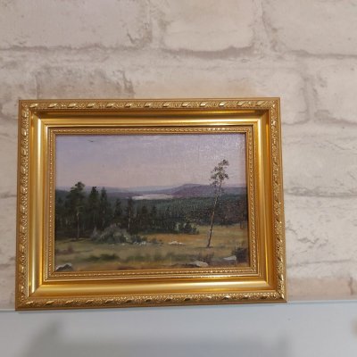 Miniature copy of Shishkin's painting, Distant given