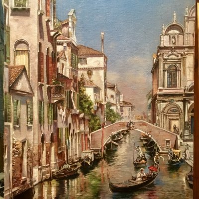 Copy of Rubens Santoro 1859-1942 painting “Canal and Scuola San Marco”