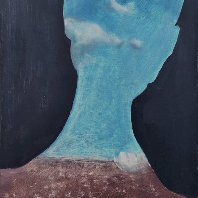 A copy of Dali's work, “The Man with a Head Full of
