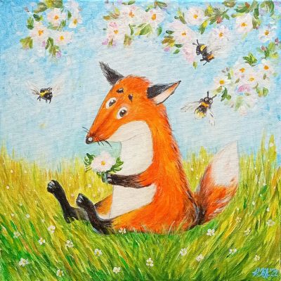 Little fox in the meadow