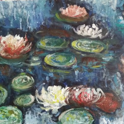 Claude Monet style lilies
