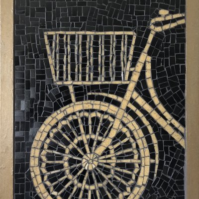 Glass tile mosaic “Vintage Bike”