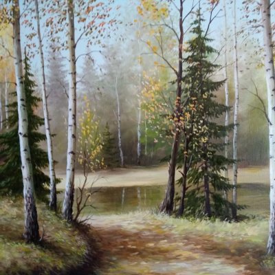 Oil painting “Autumn in the woods”
