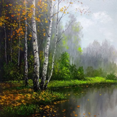 Oil painting “Forest Lake”