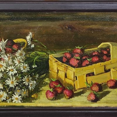 Daisies and strawberries