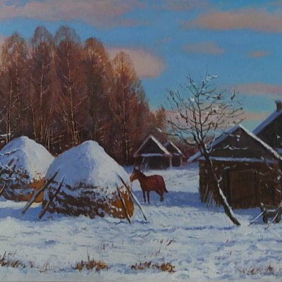In winter in the village