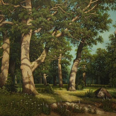 Copy of Shishkin's painting “Oak Grove”