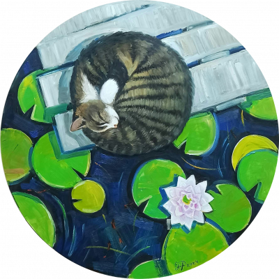 Sleeping among a lotus