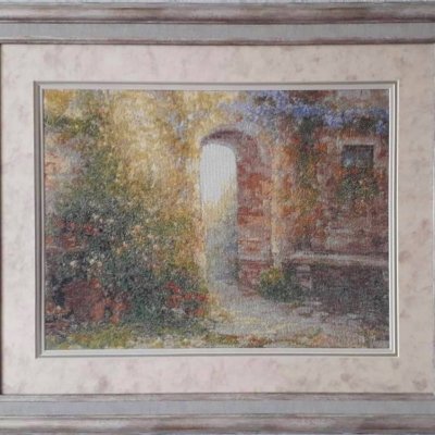 Picture “Spanish courtyard”, handmade, embroidery.