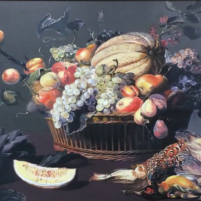 Still life with fruit and game