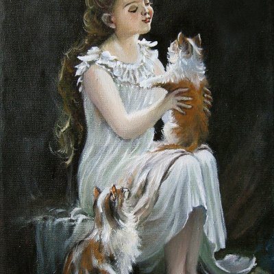 Picture girl with cat