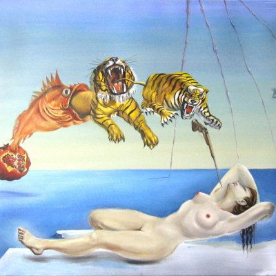 A painting based on the painting of the artist Dali
