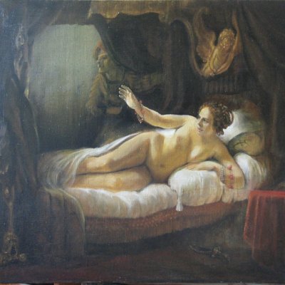 A copy of Rembrandt's painting “Danae”