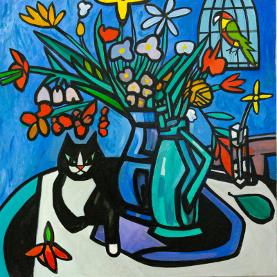 picture - cat and still life