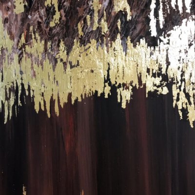 Painting with Gold Elements “Autumn Waltz” Gold Luxury LUX Luxury Least Gold Abstraction Luxury Luxury Paintings Expensive